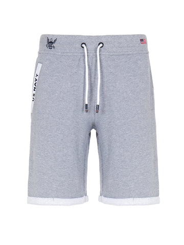 BERMUDA TECNICO IN FELPA GRIGIO CHIARO